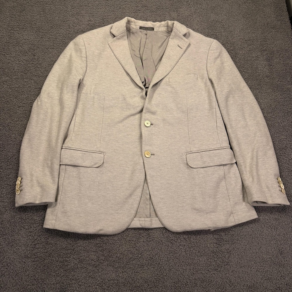 Salvatore Ferragamo Sport‎ Coat Mens US 46 IT 56 Gray Cotton Deconstructed Italy